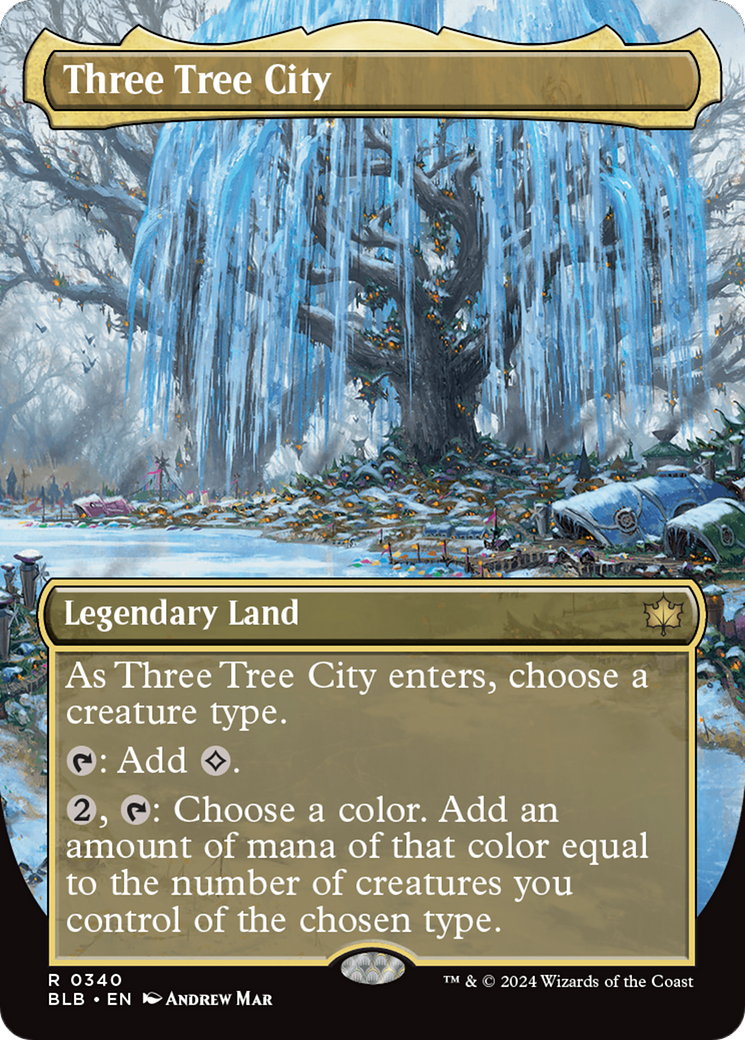 Three Tree City (Borderless) (0340) (BLB-340)  Foil - Bloomburrow