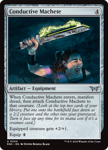 Conductive Machete (DSK-244)  Foil - Duskmourn: House of Horror