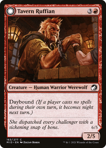 Tavern Ruffian (MID-163)  Foil - Innistrad: Midnight Hunt: (Double Faced Transform)