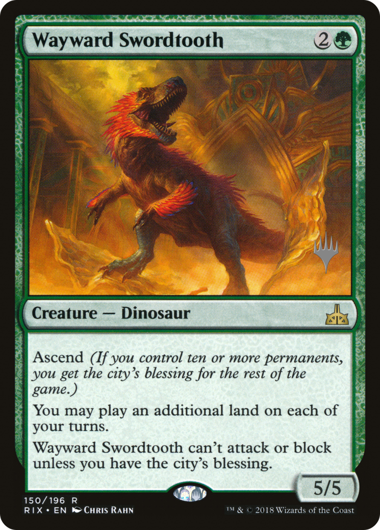 Wayward Swordtooth (PPM20-150P) - Rivals of Ixalan Promos