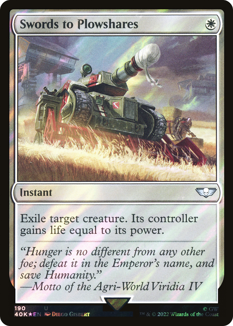 Swords to Plowshares (Surge Foil) (40K-190★) - Warhammer 40,000 Commander Foil