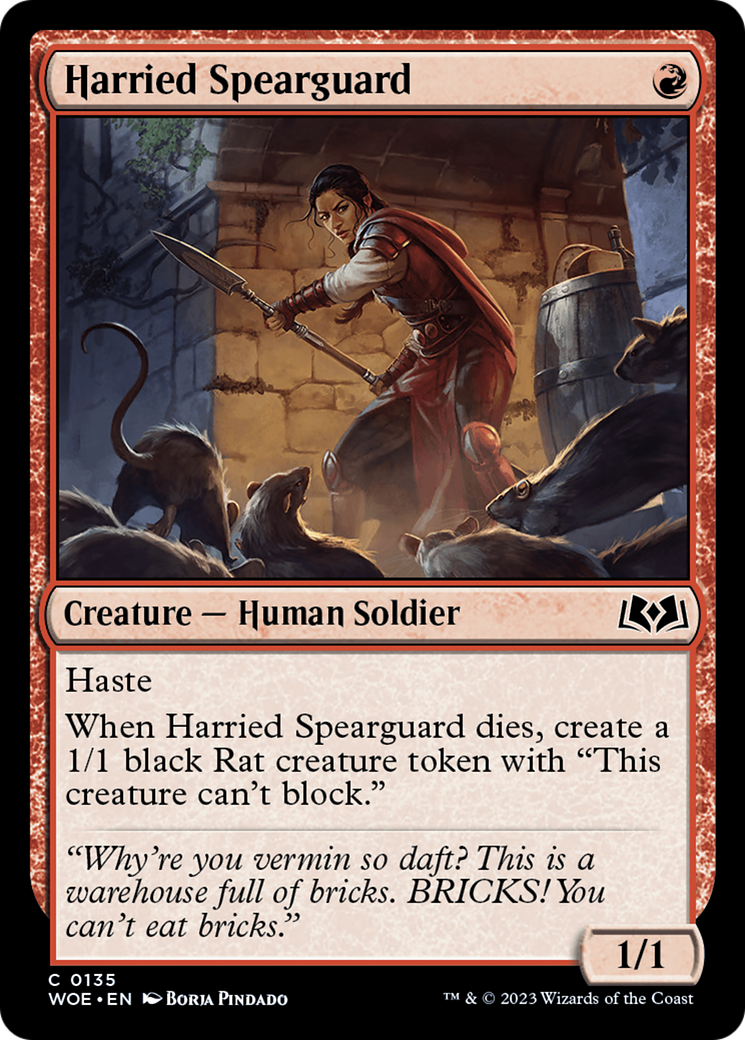Harried Spearguard (WOE-135)  Foil - Wilds of Eldraine