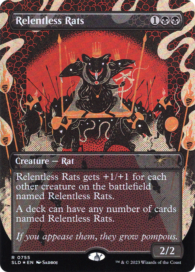 Relentless Rats (755) (SLD-755) - Secret Lair Drop (Borderless) Foil