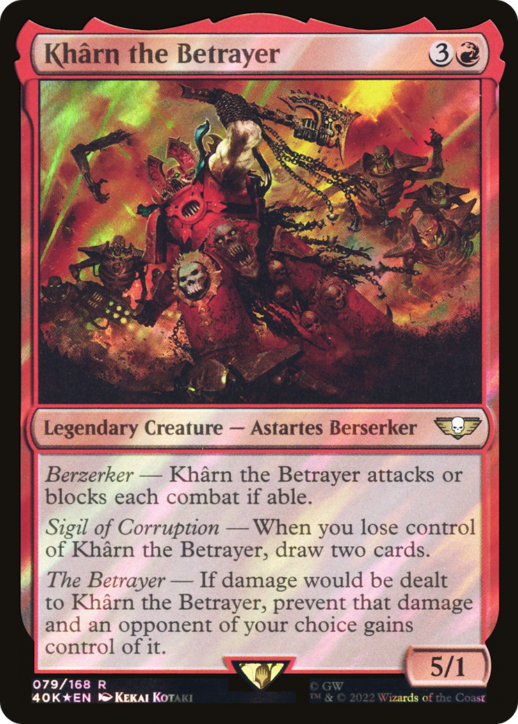 Kharn the Betrayer (Surge Foil) (40K-79★) - Warhammer 40,000 Commander Foil