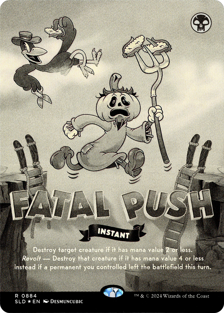 Fatal Push (0884) (Black & White Foil) (SLD-884)  Foil - Secret Lair Drop (Borderless)