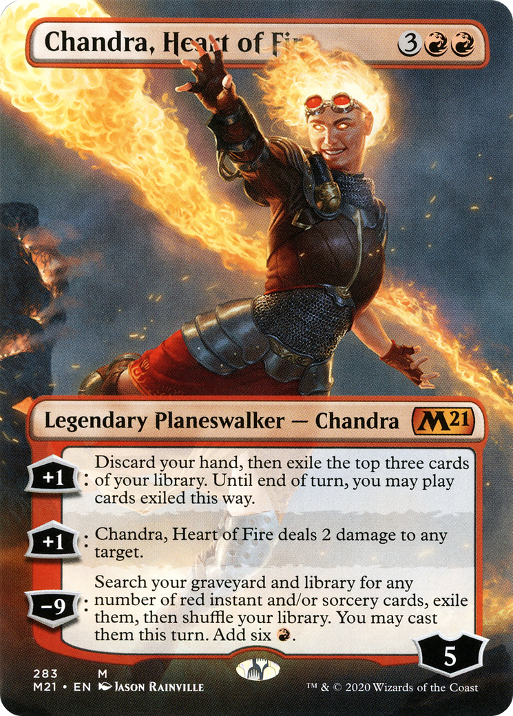 Chandra, Heart of Fire (Borderless) (M21-283)  - Core Set 2021