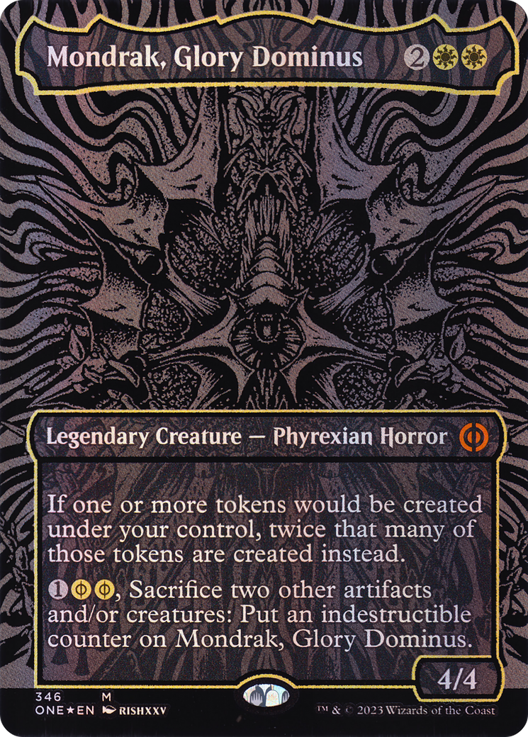 Mondrak, Glory Dominus (Oil Slick Raised Foil) (ONE-346)  Foil - Phyrexia: All Will Be One (Borderless)