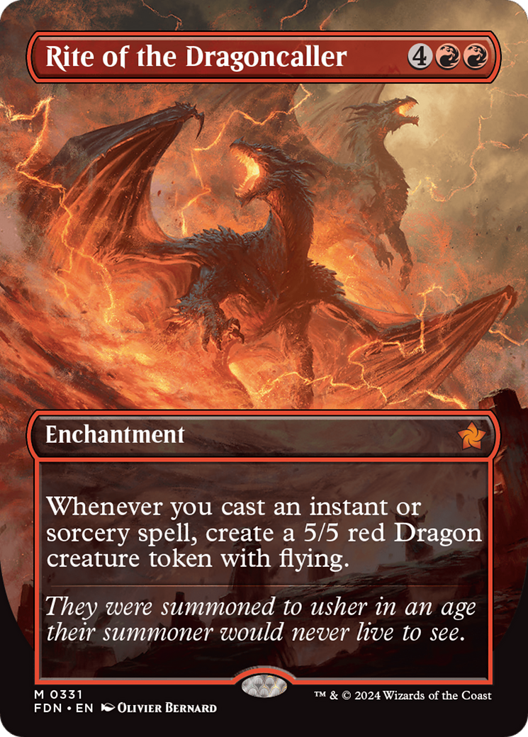 Rite of the Dragoncaller (FDN-331)  - Foundations: (enchantment) (Borderless)