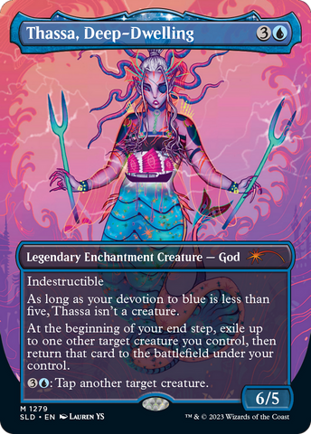 Thassa, Deep-Dwelling (SLD-1279)  Foil - Secret Lair Drop: (enchantment) (Borderless)