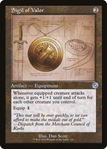 Sigil of Valor (Schematic) (BRR-116)  - The Brothers' War Retro Artifacts