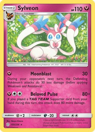Sylveon 155/236  - Reverse Holofoil SM  Cosmic Eclipse - Rare