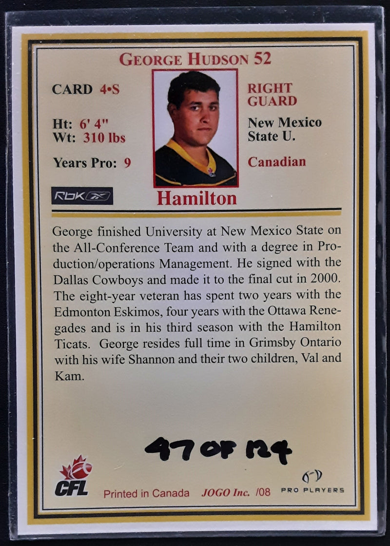 2008 Jogo CFL Signature Autographs Set of 10 Autograph cards