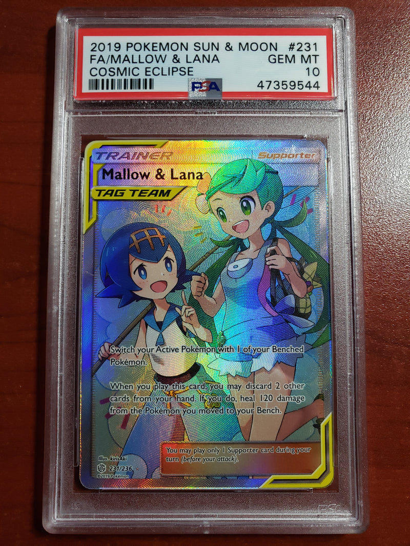 Pokemon Mallow & Lana Full Art (231/236) [Sun & Moon: Cosmic Eclipse] PSA 10