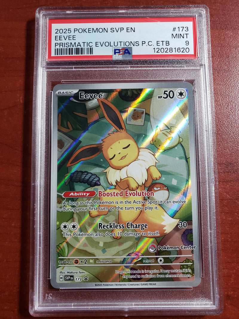 Pokemon Eevee (Pokemon Center) (SVP 173) [Prismatic Evolutions Black Star Promo] PSA 9