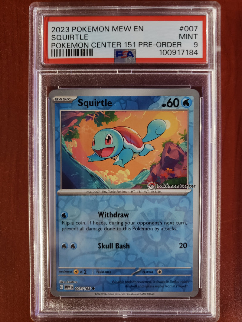 Pokemon Squirtle (Pokemon Center) (007/165) [Scarlet & Violet: 151 MEW Pre-order Promo] PSA 9