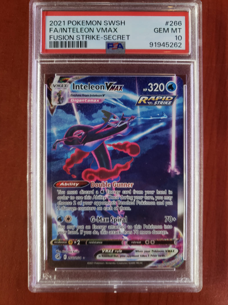 Pokemon Inteleon VMAX Full Art (266/264) [Sword & Shield: Fusion Strike] PSA 10