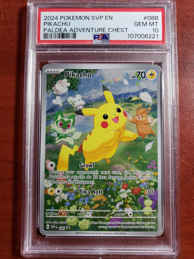 Pokemon Pikachu Paldea Adventure Chest (SVP 088) [Scarlet & Violet: Black Star Promo] PSA 10