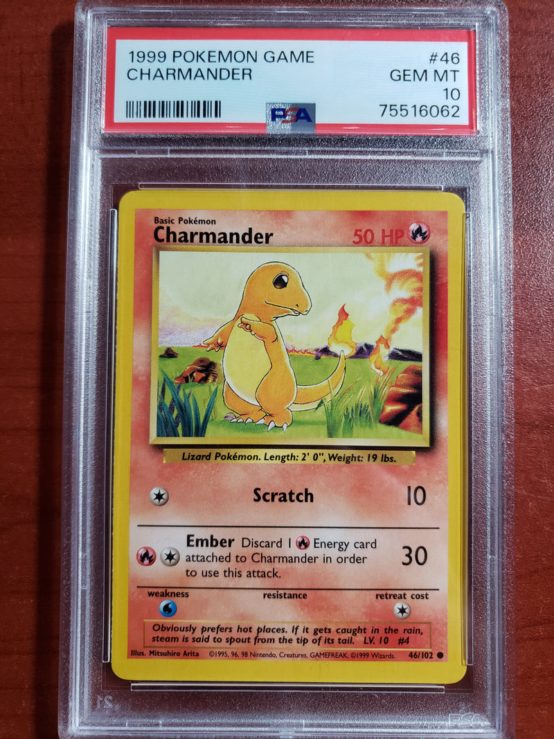 Pokemon Charmander (46/102) [Base Set Unlimited] PSA 10