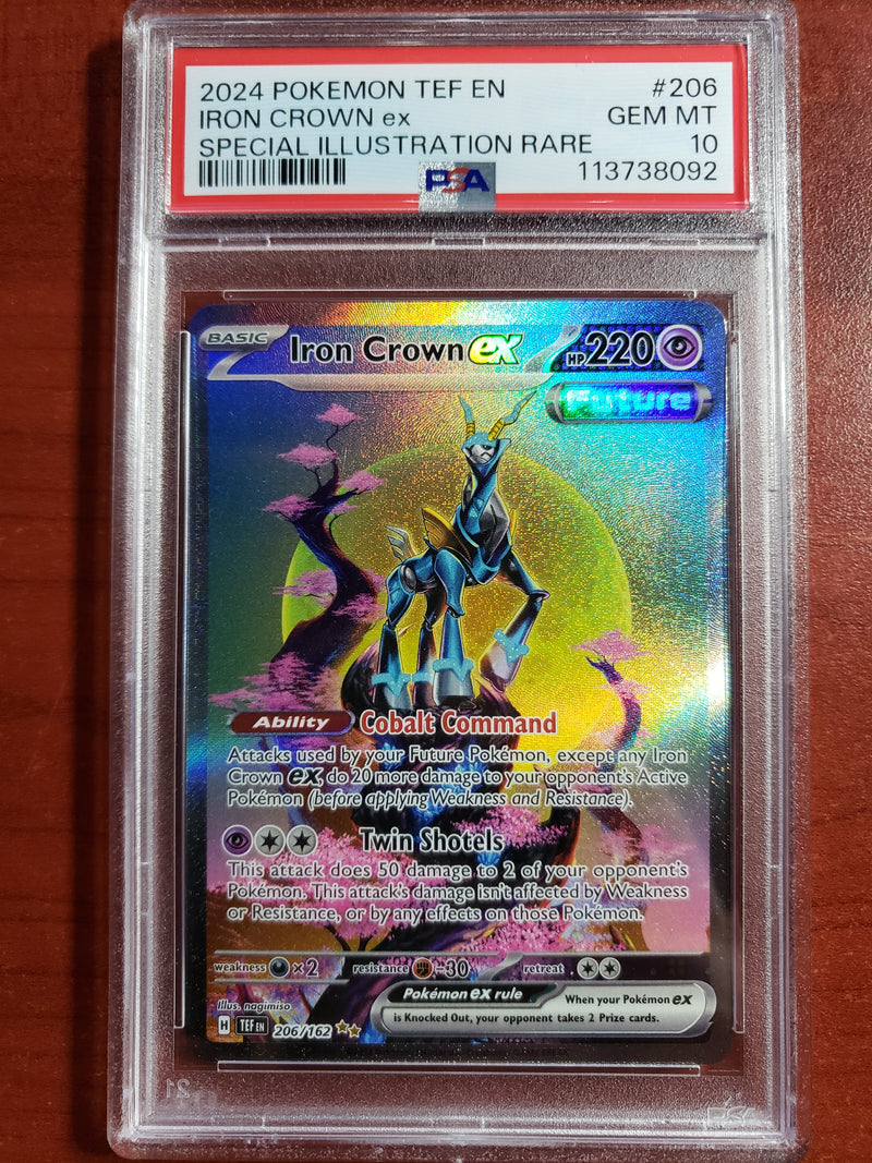 Pokemon Iron Crown ex Special Illustration Rare (206/162) [Scarlet & Violet: Temporal Forces] PSA 10