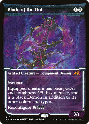 Blade of the Oni (NEO-420)  Etched Foil - Kamigawa: Neon Dynasty: (Showcase)
