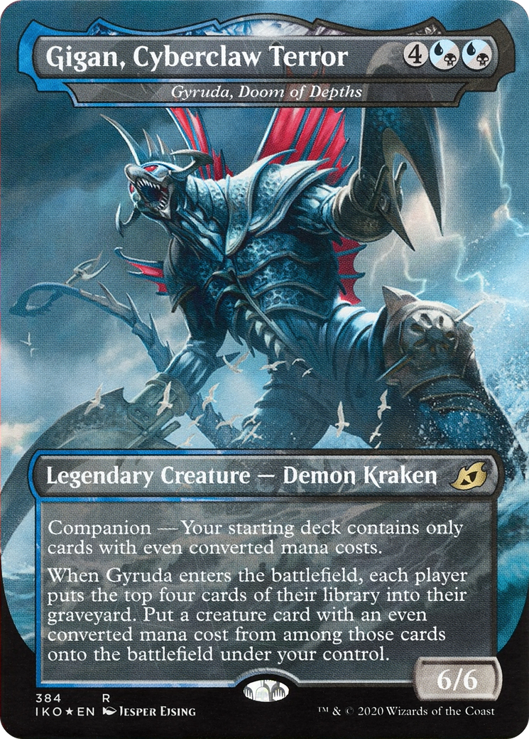 Gigan, Cyberclaw Terror - Gyruda, Doom of Depths (IKO-384)  Foil - Ikoria: Lair of Behemoths / Gigan, Cyberclaw Terror: (companion) (Borderless)