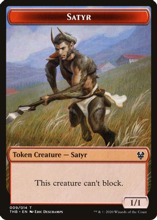 Satyr // Nightmare Double-Sided Token (THB-9 // 12) - Theros Beyond Death Tokens Foil