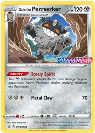 Galarian Perrserker SWSH008  - Holofoil SWSH Sword & Shield Promo Cards - Promo