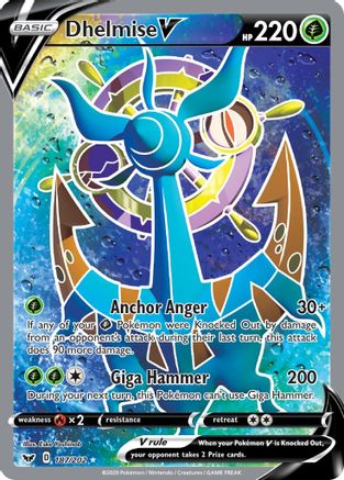 Dhelmise V (Full Art) 187/202  - Holofoil SWSH01 Sword & Shield Base Set - Ultra Rare