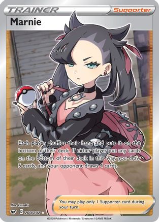 Marnie (Full Art) 200/202  - Holofoil SWSH01 Sword & Shield Base Set - Ultra Rare