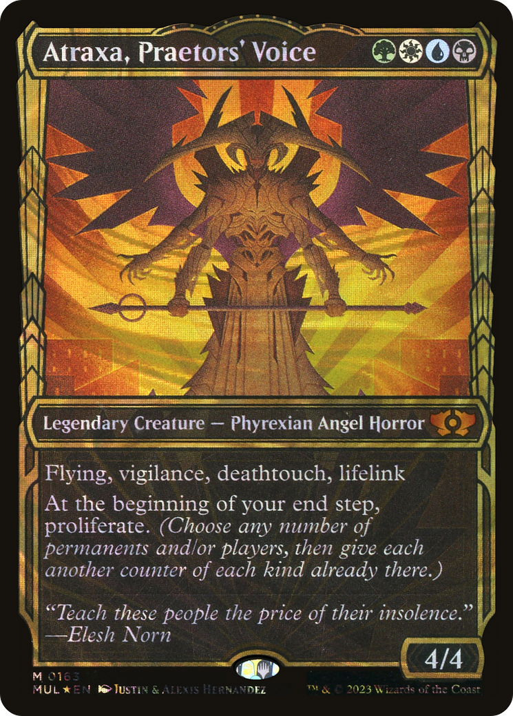 Atraxa, Praetors' Voice (Halo Foil) (MUL-163)  Foil - Multiverse Legends: (Showcase)