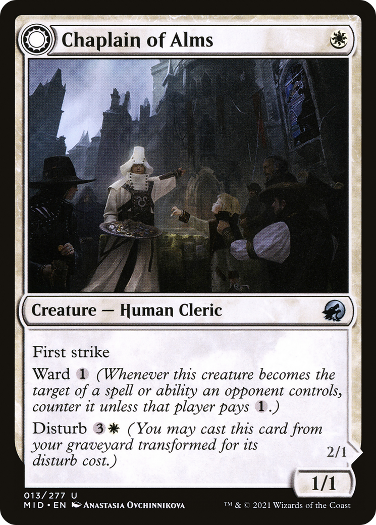 Chaplain of Alms (MID-013)  Foil - Innistrad: Midnight Hunt: (Double Faced Transform)