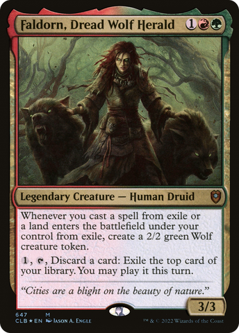 Faldorn, Dread Wolf Herald (CLB-647)  Foil - Commander Legends: Battle for Baldur's Gate
