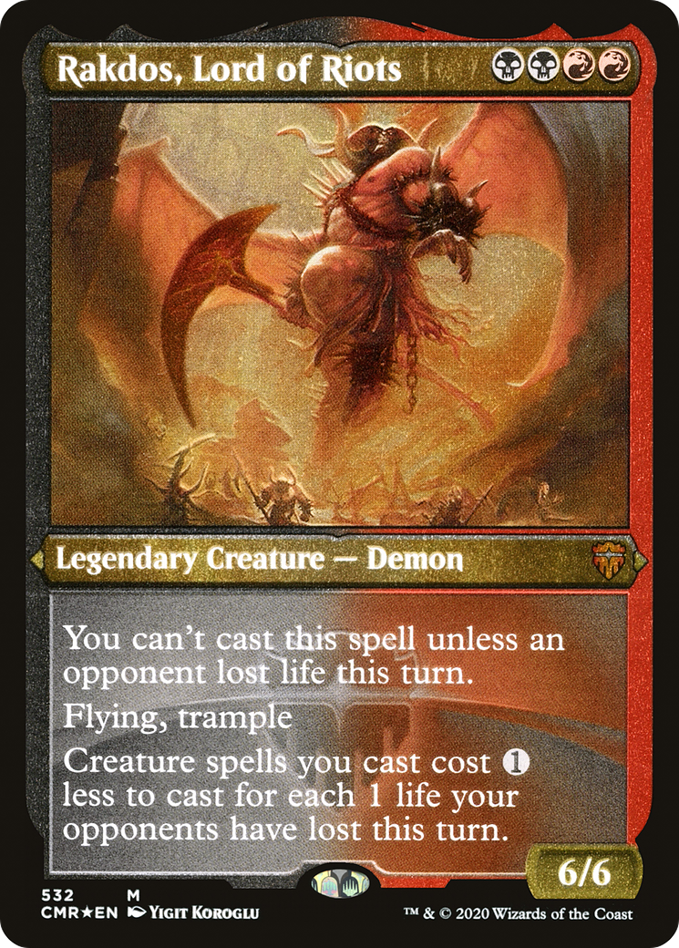 Rakdos, Lord of Riots (Foil Etched) (CMR-532) - Commander Legends Foil