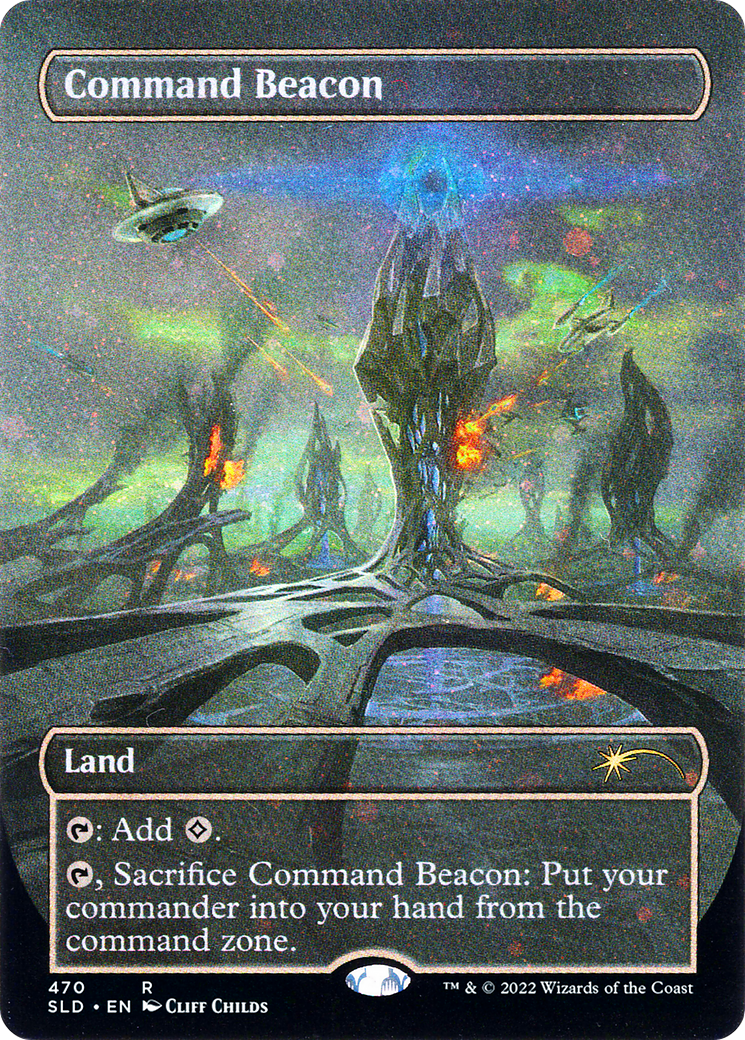 Command Beacon (Borderless) (Galaxy Foil) (SLD-470)  Foil - Secret Lair Drop