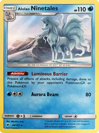 Alolan Ninetales 028/147  - Holofoil Miscellaneous Cards & Products - Holo Rare