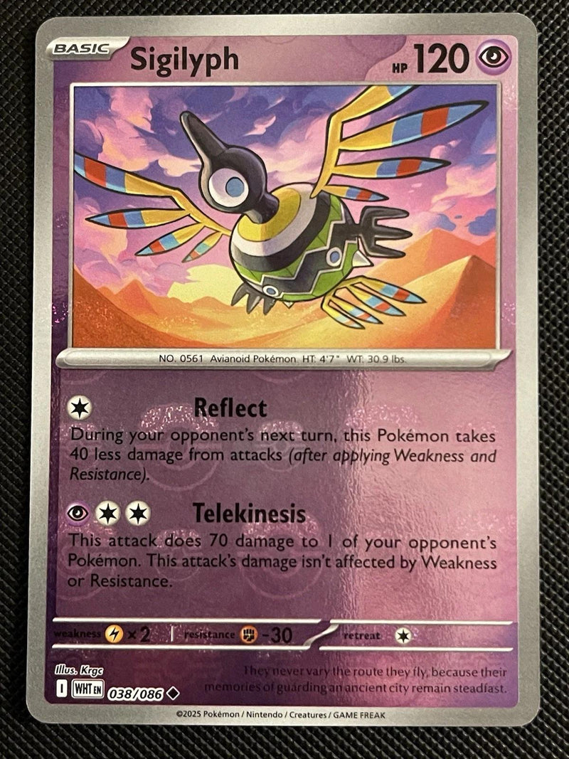 Sigilyph (Master Ball Pattern) 038/086  - Holofoil SV White Flare - Uncommon