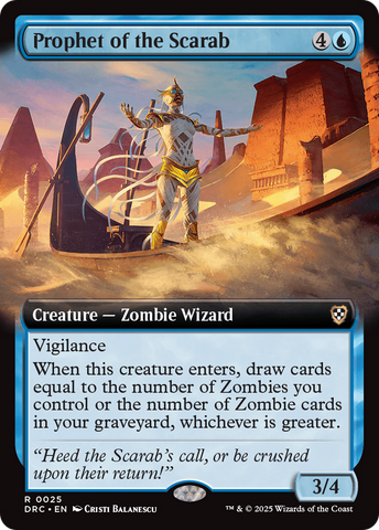 Prophet of the Scarab (Extended Art) (DRC-025)  - Commander: Aetherdrift: (Extended Art)
