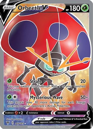 Orbeetle V (Full Art) 166/185  - Holofoil SWSH04 Vivid Voltage - Ultra Rare