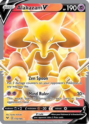Alakazam V (Full Art) 172/185  - Holofoil SWSH04 Vivid Voltage - Ultra Rare