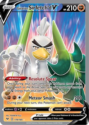 Galarian Sirfetch'd V (Full Art) 174/185  - Holofoil SWSH04 Vivid Voltage - Ultra Rare