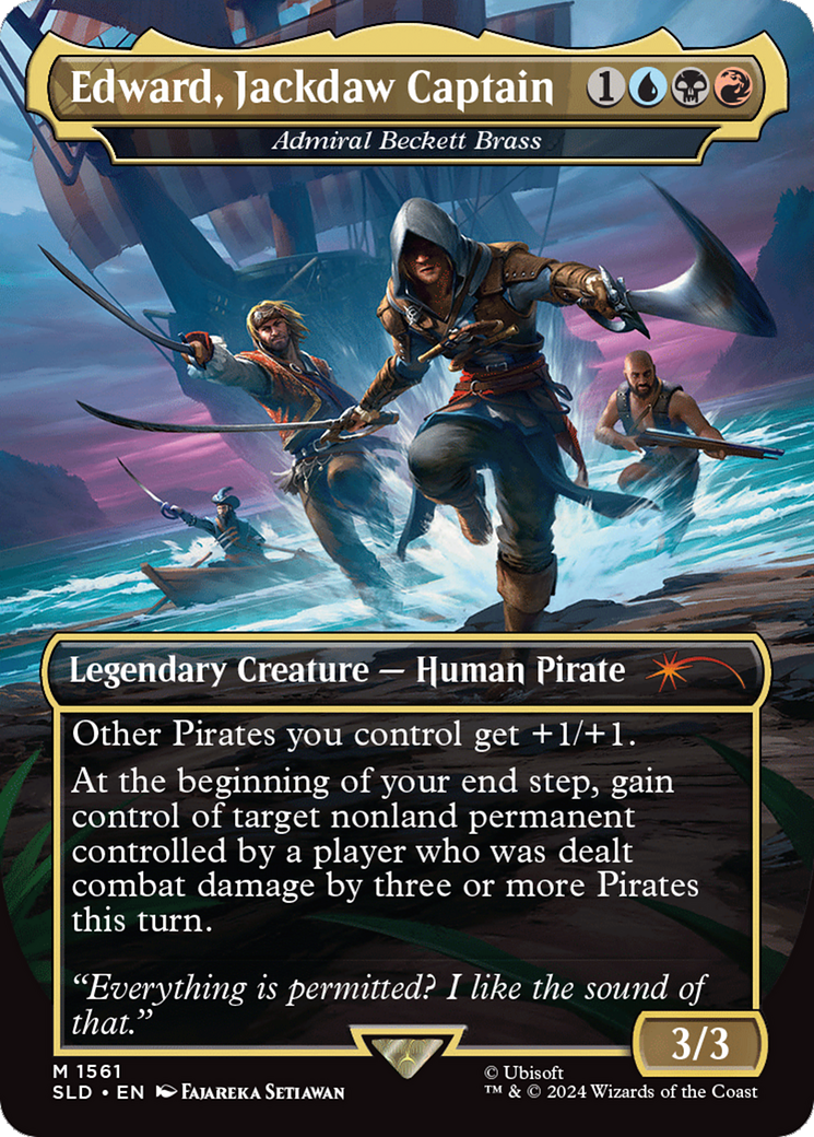 Edward, Jackdaw Captain - Admiral Beckett Brass (SLD-1561)  - Secret Lair Drop / Edward, Jackdaw Captain (Borderless)