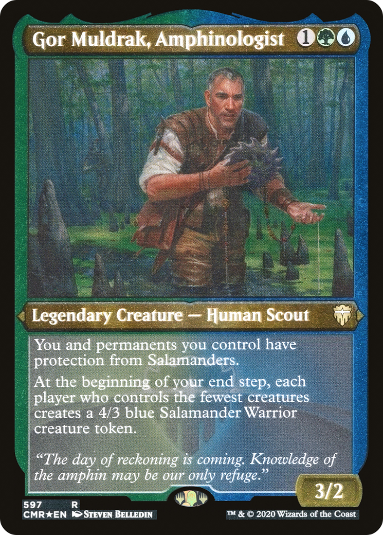 Gor Muldrak, Amphinologist (Foil Etched) (CMR-597)  Foil - Commander Legends