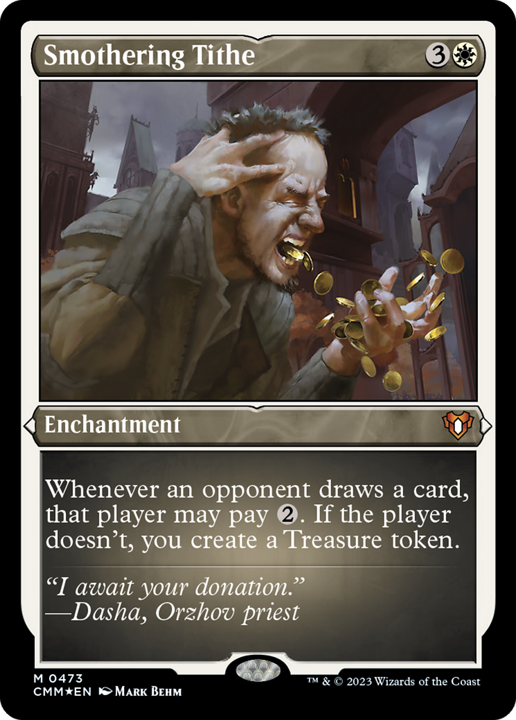 Smothering Tithe (Foil Etched) (CMM-473)  Foil - Commander Masters