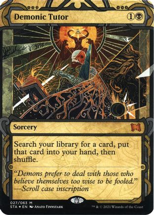 Demonic Tutor (Foil Etched) (STA-027)  Foil - Strixhaven Mystical Archive (Borderless)