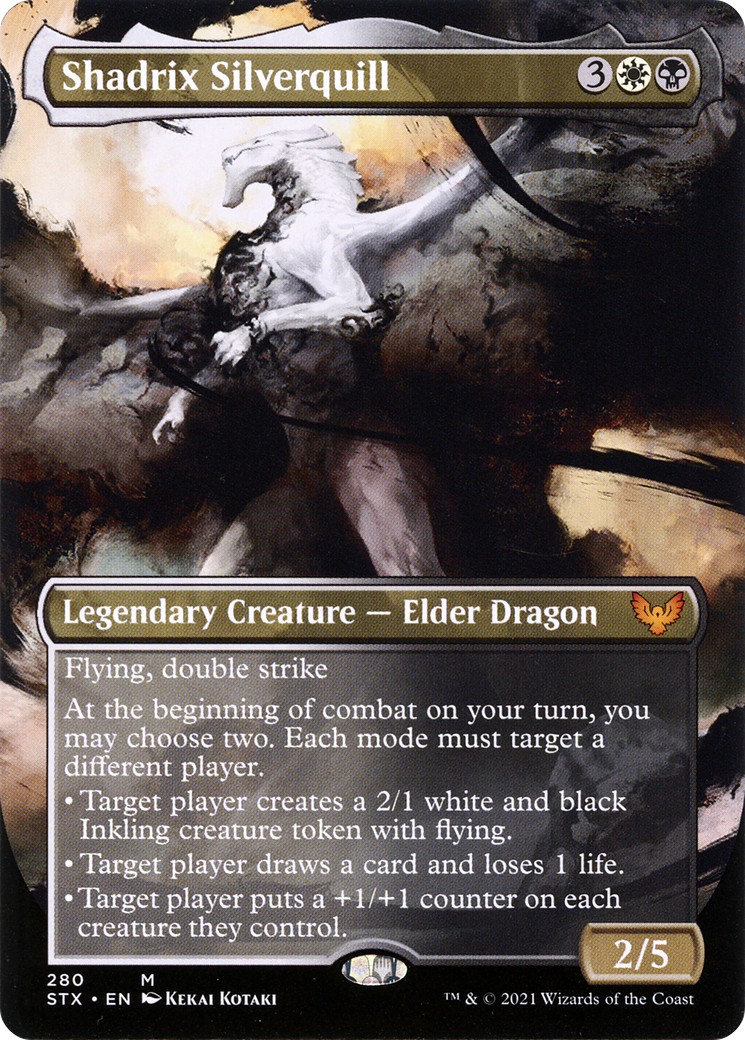 Shadrix Silverquill (Borderless) (STX-280)  Foil - Strixhaven: School of Mages