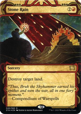 Stone Rain (Foil Etched) (STA-045) - Strixhaven Mystical Archive (Borderless) Foil