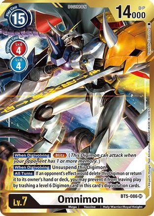 Omnimon (Alternate Art - Tomotake Kinoshita) (BT5-086) - Battle of Omni Foil