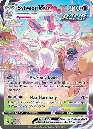 Sylveon VMAX (Alternate Art Secret) 212/203  - Holofoil SWSH07 Evolving Skies - Secret Rare