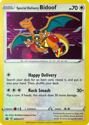 Special Delivery Bidoof SWSH177  - Holofoil SWSH Sword & Shield Promo Cards - Promo
