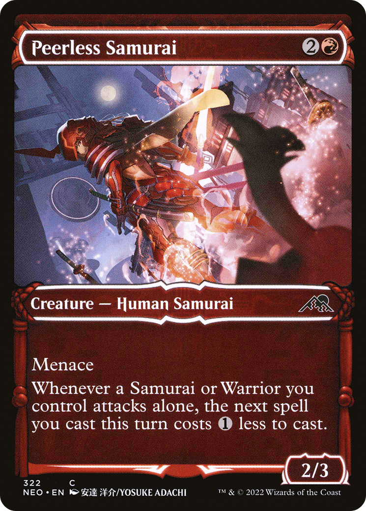 Peerless Samurai (Showcase) (NEO-322)  Foil - Kamigawa: Neon Dynasty: (Showcase)